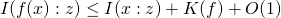 \begin{equation*} I(f(x) : z) \leq I(x:z) + K(f) + O(1) \end{equation*}
