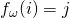 f_{\omega}(i) = j