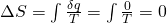 \Delta S = \int \frac{\delta q}{T}=\int \frac{0}{T}=0