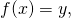 f(x) = y,