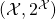 (\mathcal{X}, 2^\mathcal{X})