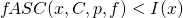 \[f\!ASC(x, C, p, f) < I(x) \]