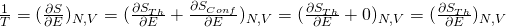 \frac{1}{T} = ( \frac{\partial S}{\partial E} )_{N,V} = (\frac{\partial S_{Th}}{\partial E}+\frac{\partial S_{Conf}}{\partial E})_{N,V}=(\frac{\partial S_{Th}}{\partial E}+0)_{N,V}=(\frac{\partial S_{Th}}{\partial E})_{N,V}