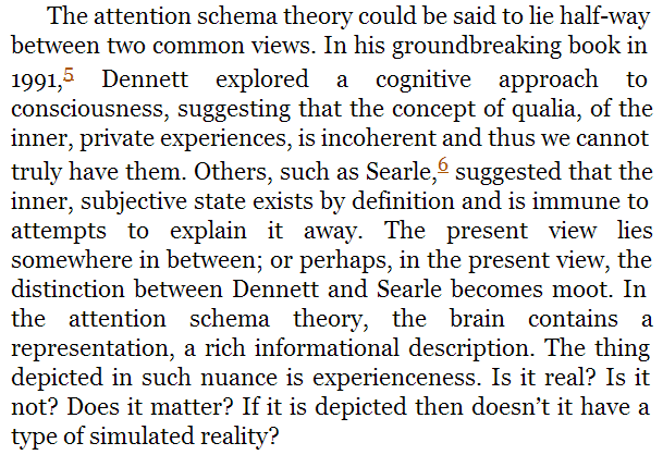 Graziano on Dennett and Searle